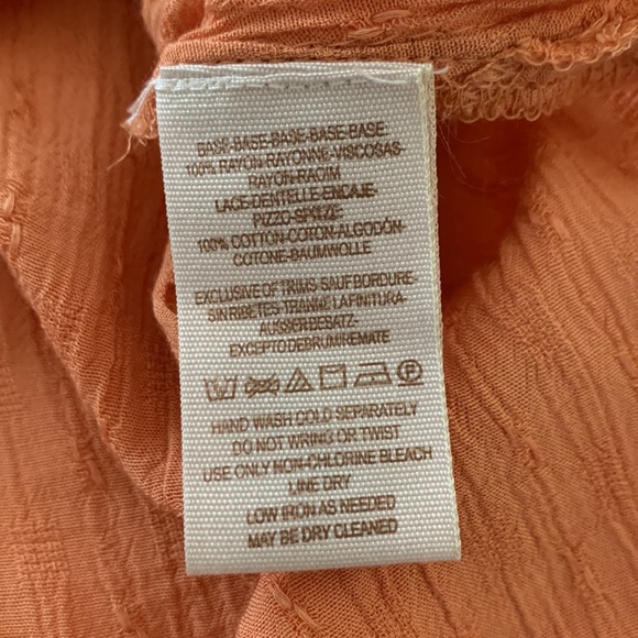 FREE PEOPLE BOHO LONG SLEEVE CROCHET BUTTON UP TOP - Picture 7 of 7